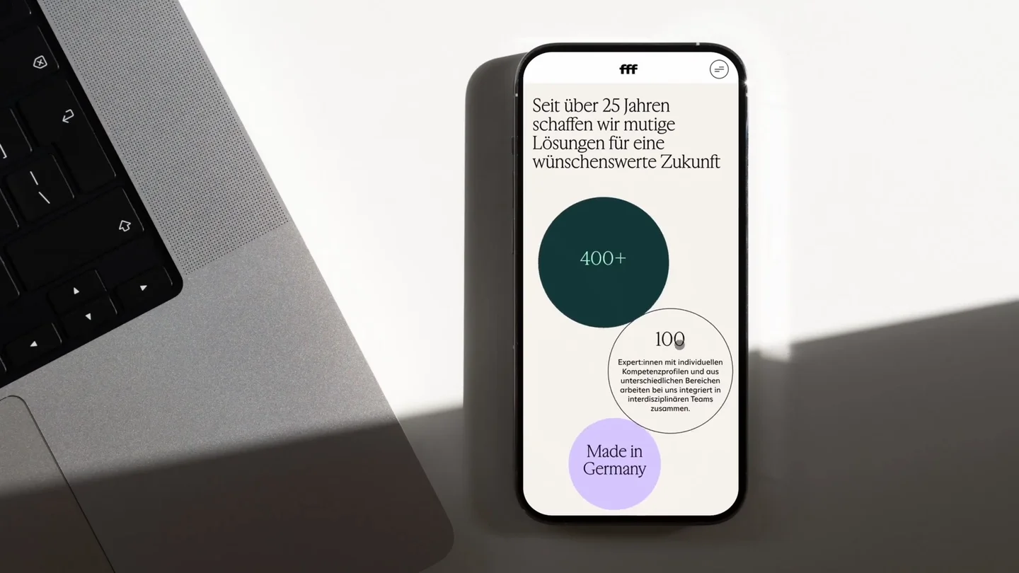 Northbeam project: a mobile website beside a laptop